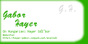 gabor hayer business card